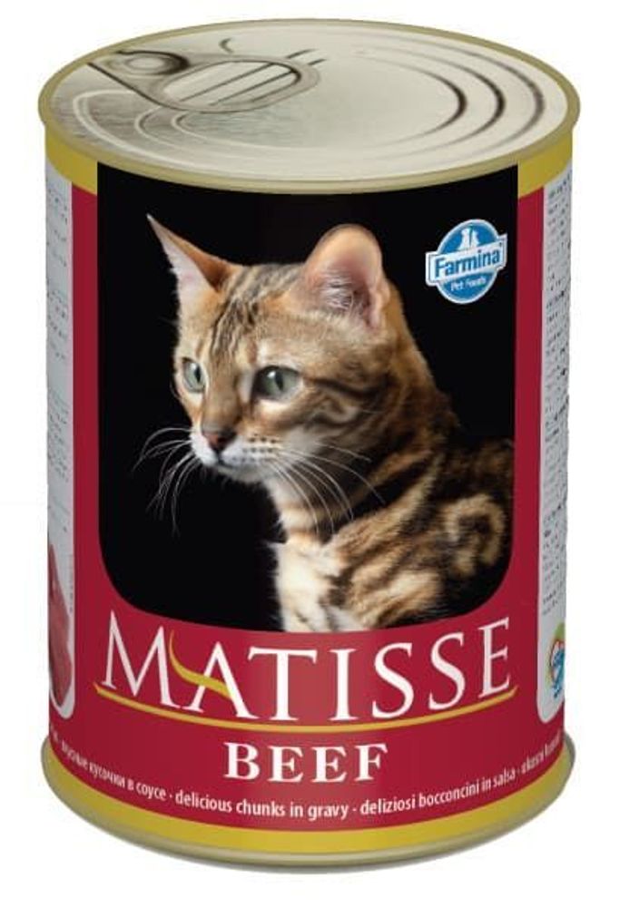 Корм влажный Matisse Beef, 405г с говядиной. д/взр. кошек