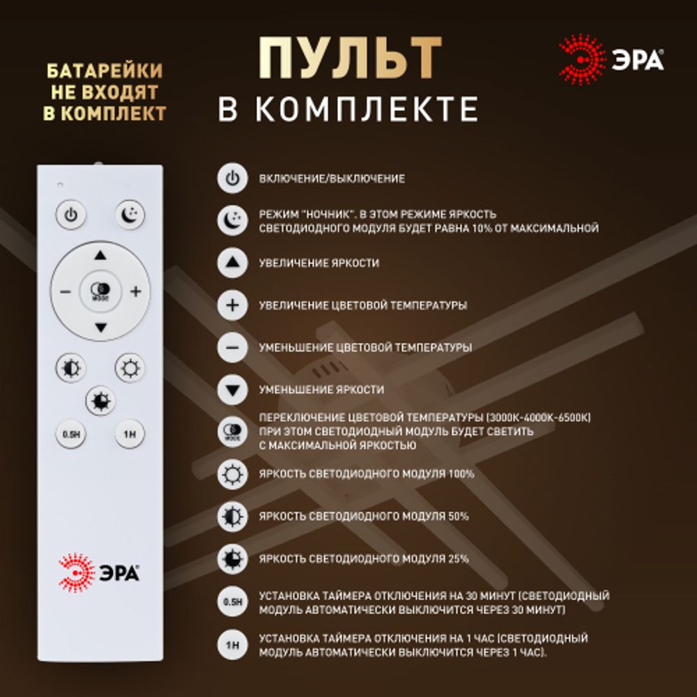 Светильник потолочный светодиодный ЭРА Модерн Nora CLL-1-109-RC WH с ДУ 109W 3000-6500К белый | Светильники SPB-6 с ДУ