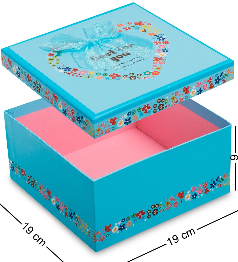 WG-29-B Набор коробок из 3шт «Квадрат» цв.голубой