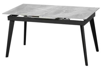 Стол PALERMO 140 керамич столешница italy grey gloss, основание металл черный