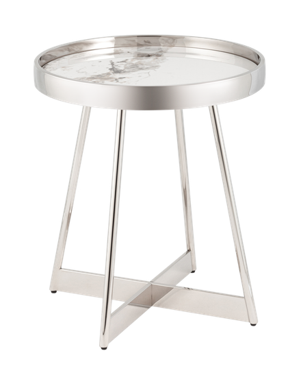 Журнальный столик Гера 50*50 см сталь серебро