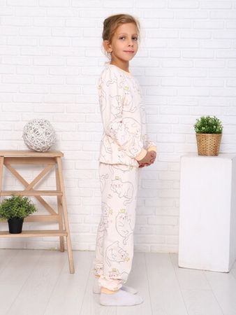 Пижама с брюками для девочки Лежебока футер начес