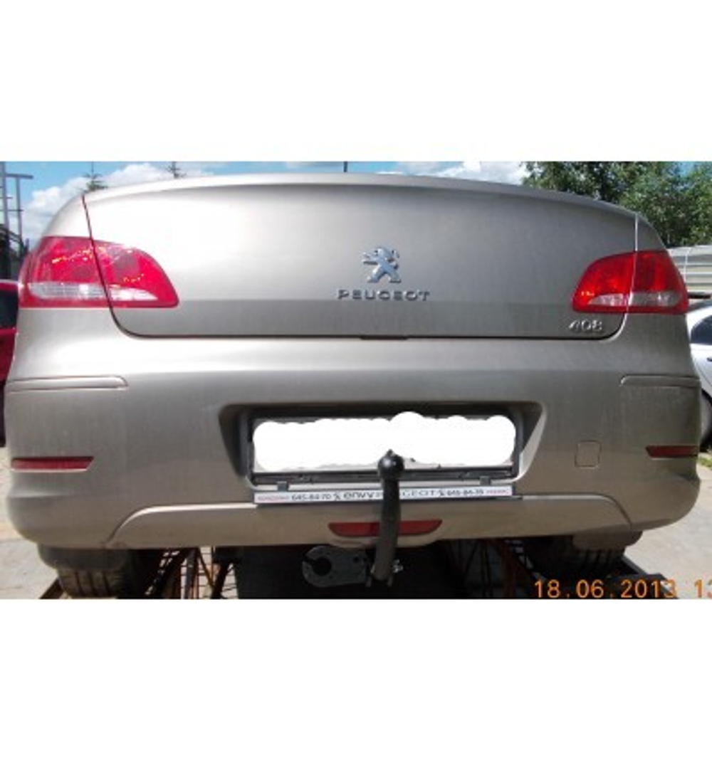 Фаркоп Peugeot 408 2013-2021, условно-съемный,(без электрики) Трейлер.9520