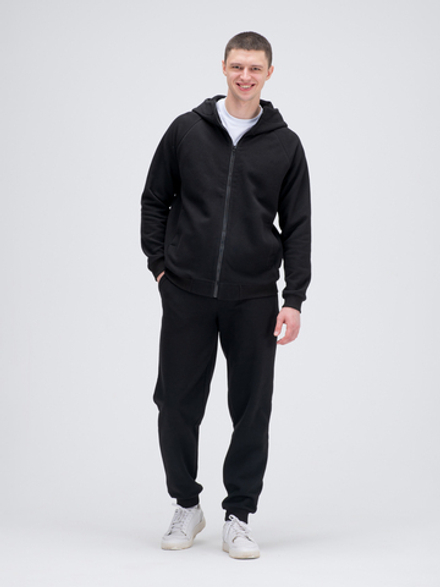 Костюм мужской спортивный на молнии (с начесом). Уголь