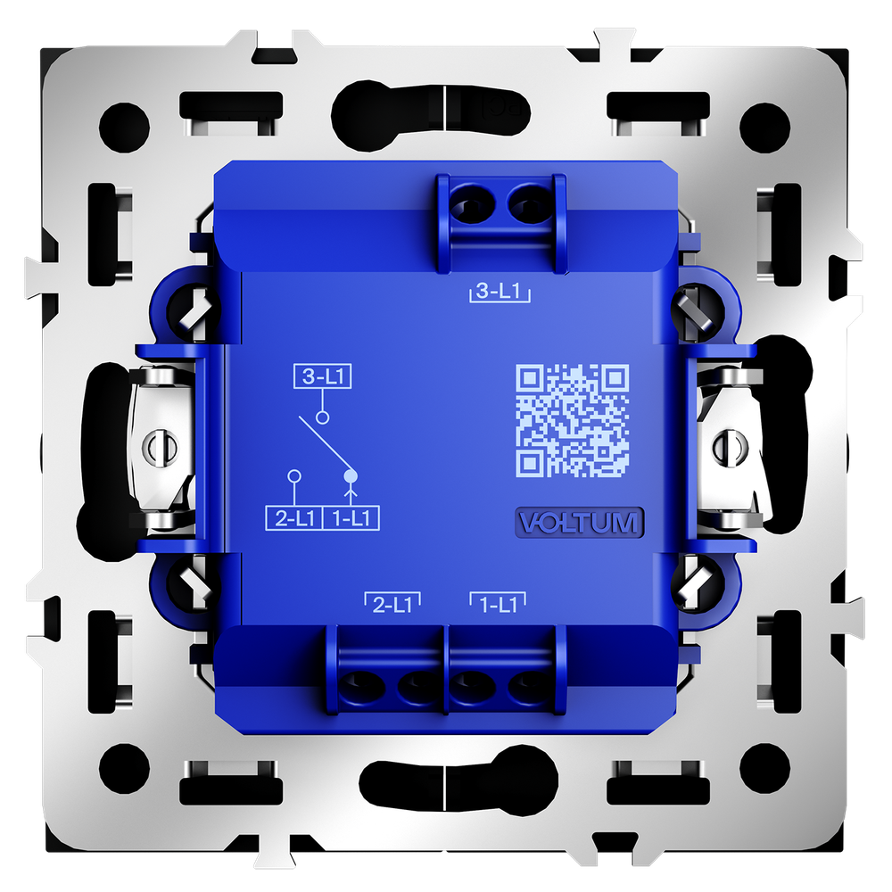 Выключатель встраиваемый для жалюзи 10А, (черный матовый) Voltum S70 VLS020708