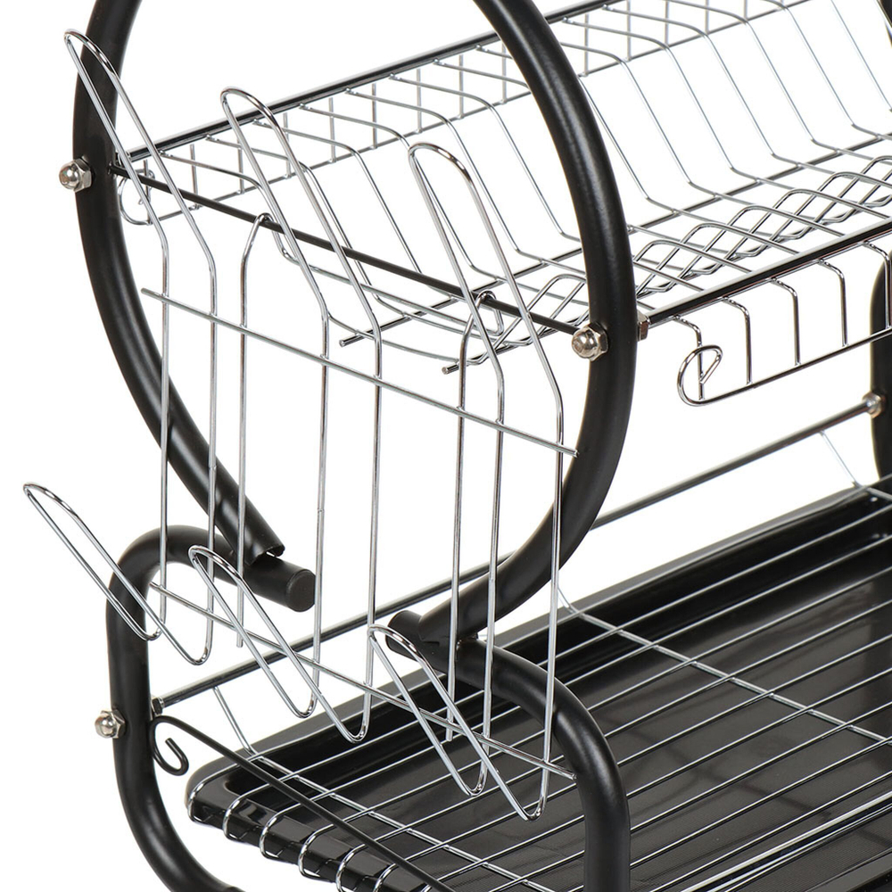 Сушилка для посуды, металл, 2 яруса, с поддоном, 41х23х37 см, Y8-2767