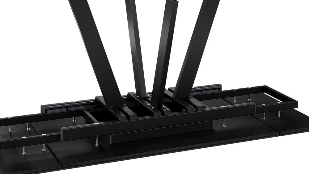 Стол кухонный обеденный раздвижной Черный муар/Керамика матовая черный мрамор 120(180)х80х77 см