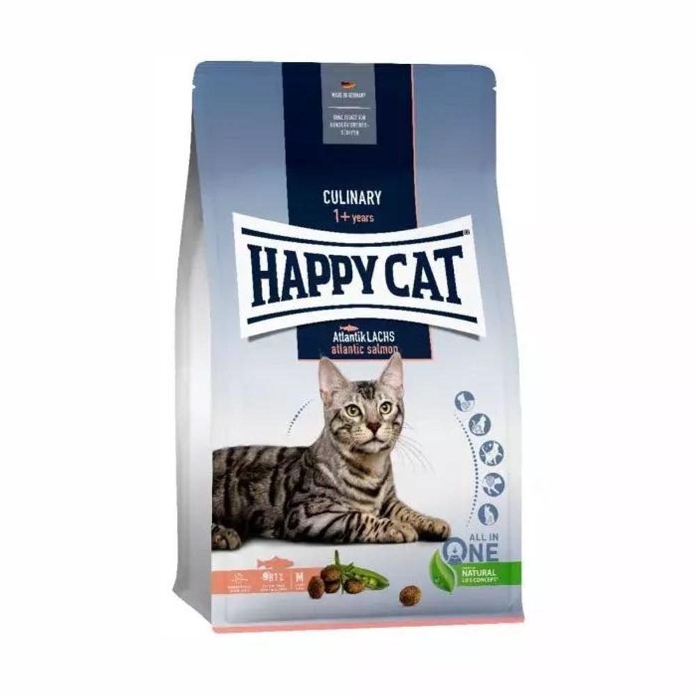 Сухой корм Happy Cat Culinary Adult Атлантический лосось для активных кошек всех пород 300 г