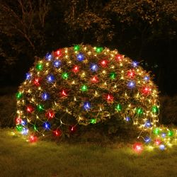 Садовая гирлянда ЭРА ERAUF024-16 Сеть 150 LED на солнечной батарее мультиколор 2мХ1,35м | Садовые декоративные светильники