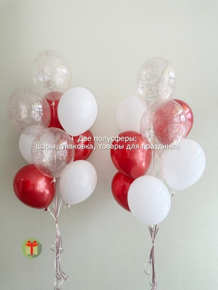 2 красно-белых фонтана