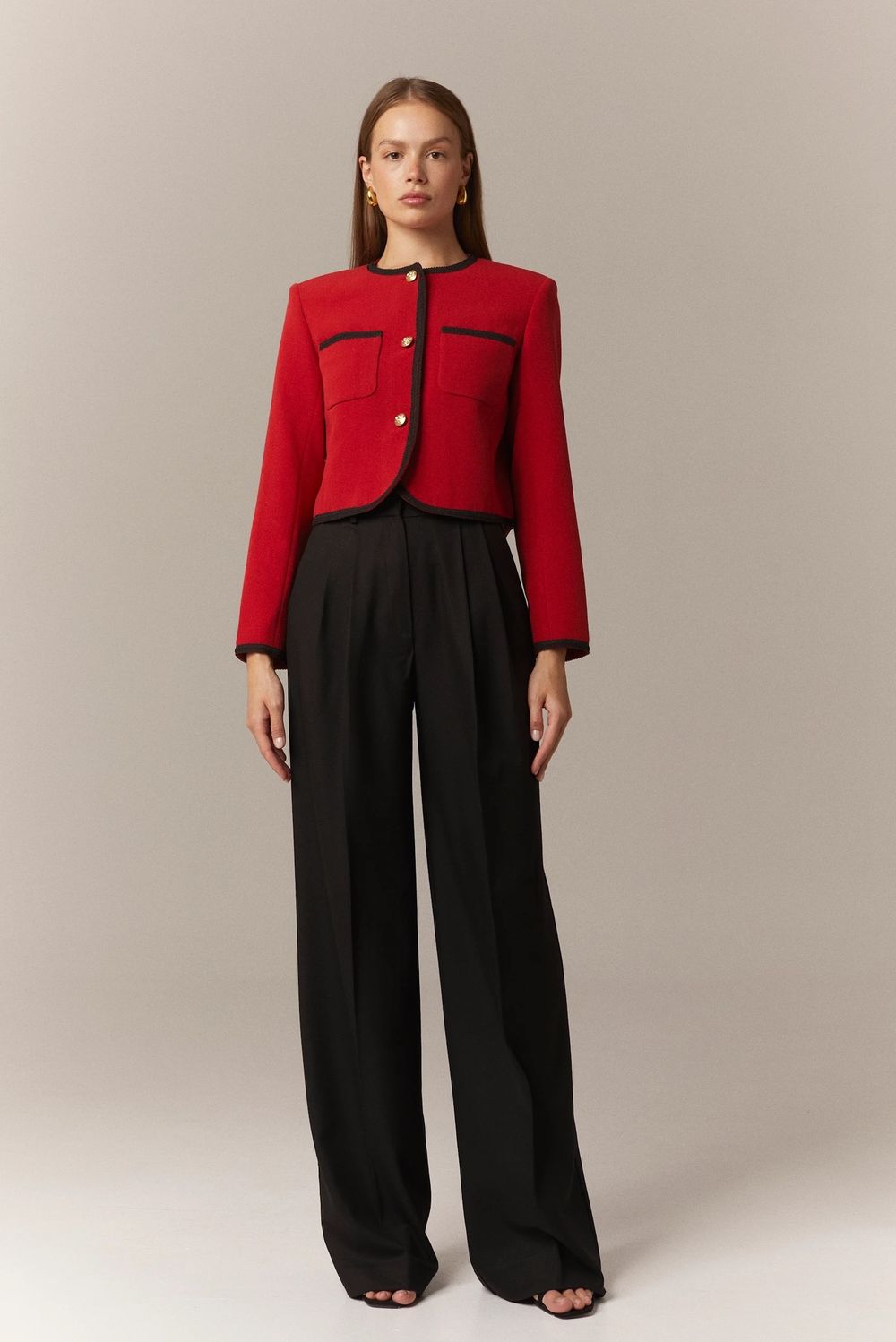 Брюки-палаццо черные из мягкой вискозы