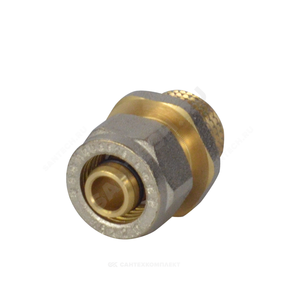 Муфта МП латунь никель обжим Дн 20х1/2" НР ГОСТ 32415-2013 7001 Aquasfera 7001-03