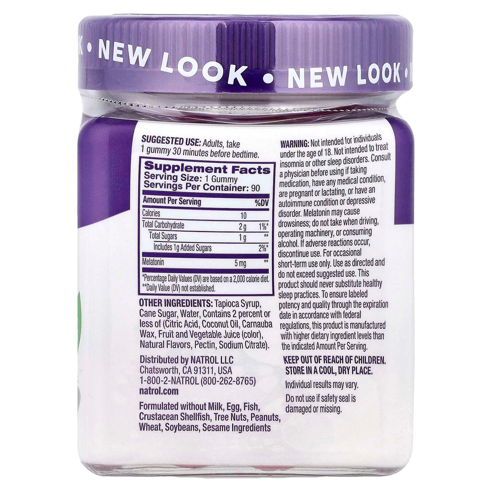 Natrol, жевательная добавка с мелатонином, со вкусом клубники, 5 мг, 90 жевательных таблеток