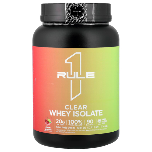 Rule One Proteins, прозрачный сывороточный изолят, со вкусом вишневого лаймада, 689 г (1,52 фунта)
