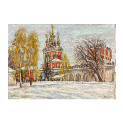 Гачегов Г. Н. Преображенская церковь. Новодевичий монастырь. Москва. Холст, масло. 1992 г.