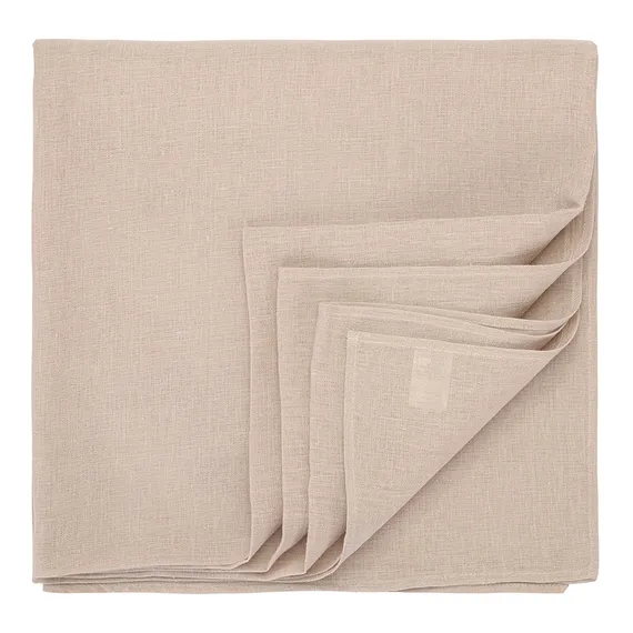 Скатерть из стираного льна бежевого цвета Essential, 150х250 см