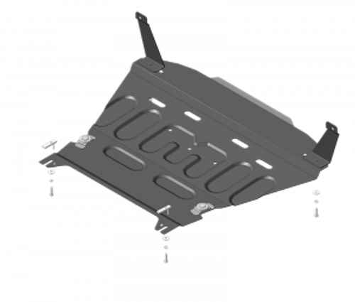 Защита картера Двигателя, КПП. 2 мм, Сталь. для Ford Fiesta 2008-2015, Ford Fiesta 2015-2019 MOTODOR.70704