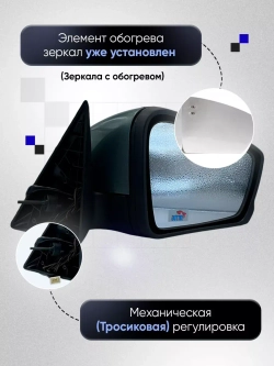 Зеркала ваз 2104-2105, 2107 Механика Обогрев