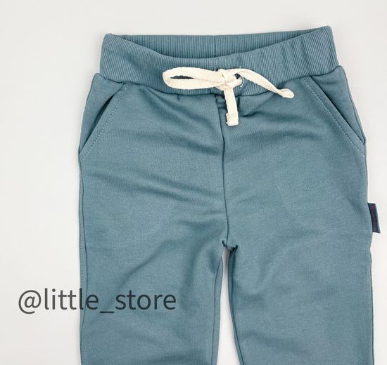 Брюки из футера "One love" Серо-зеленые