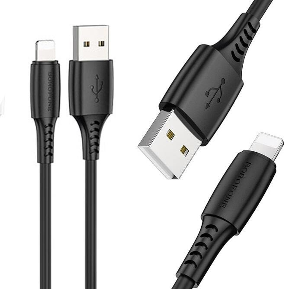 Кабель USB - Lightning BOROFONE BX40 (черный) 1м, ароматизированный, без упаковки