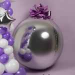 Бант-шар в розовом цвете, металлик, 21 см/ 36 см