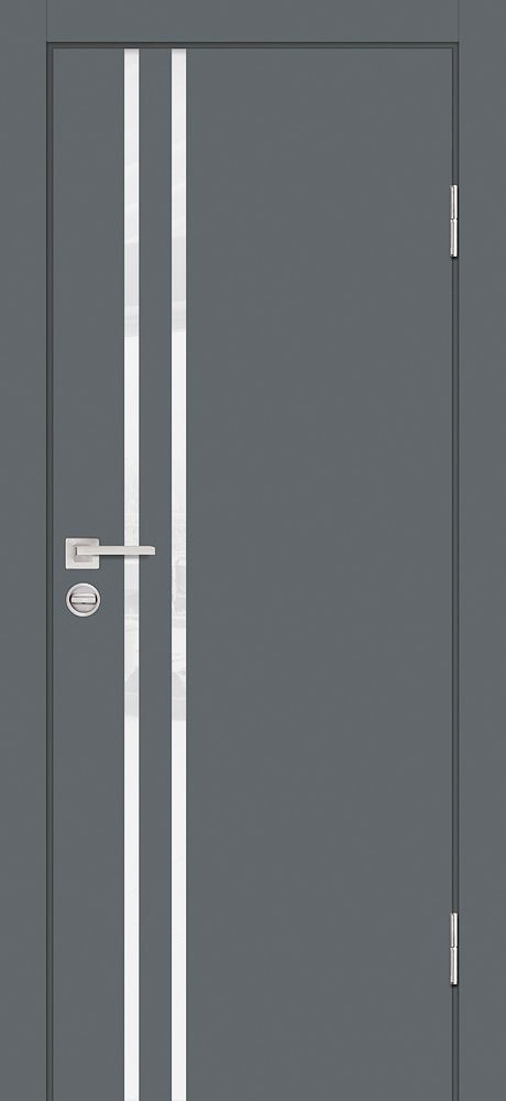 Дверь P-11 / Цвет Графит / белоснежный лакобель / Двери PROFILO PORTE