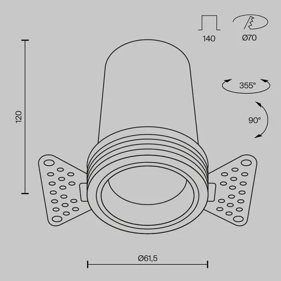 Встраиваемый светильник Фокус / FOCUS LED 12 Вт 3000 К 50° Technical dl125-l12-3k-trs-w
