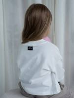 Лонгслив для девочки в школу, белый