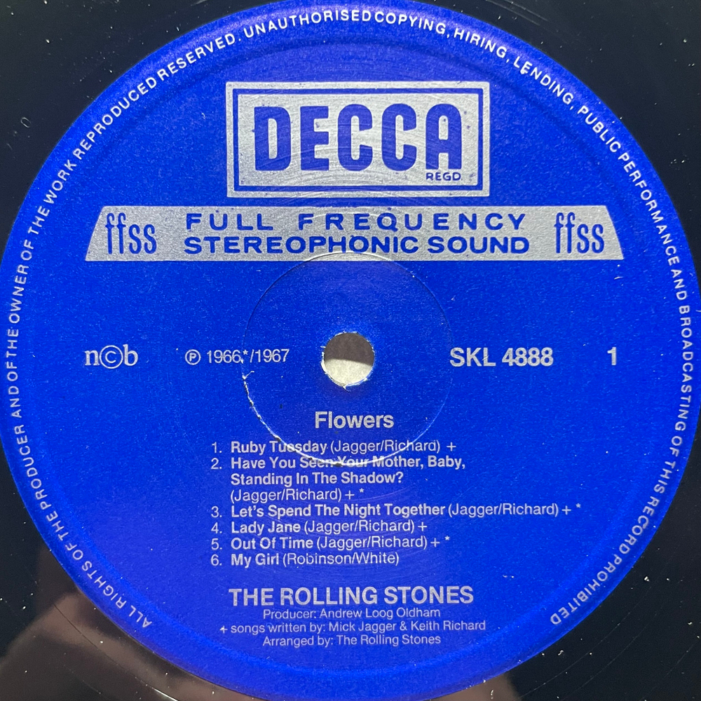 The Rolling Stones ‎– Flowers (Скандинавия 1981г.)
