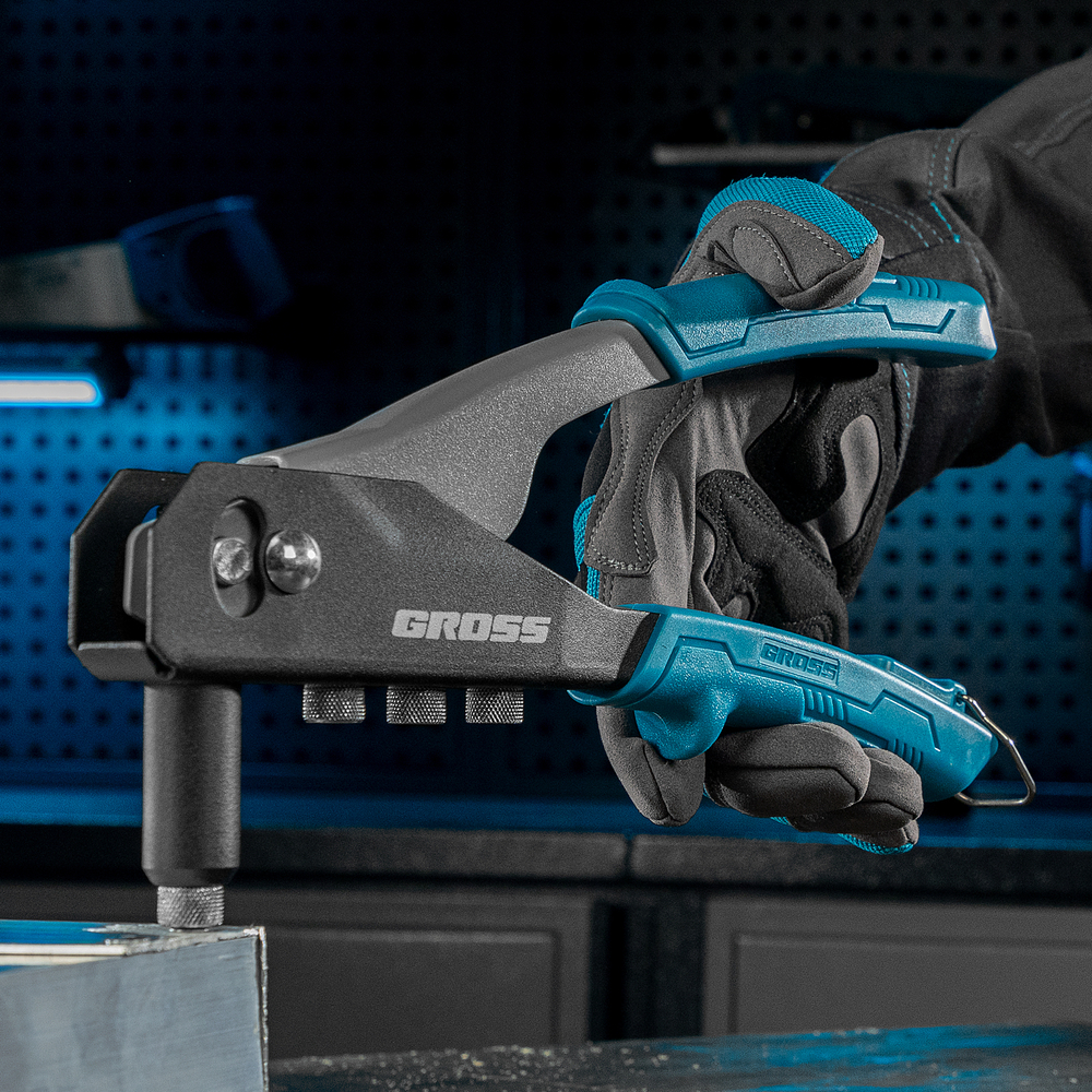 Заклепочник ручной, 260 мм, заклепки 2,4-3,2-4,0-4,8 мм Gross