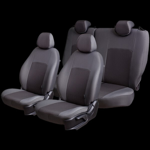 Чехлы на сиденье /2190 Гранта FL/ с 08.2018г. компл.Стандарт/Норма 2Г Дублин Жаккард серый (цельн.зад.спинка) (LORD AUTO)