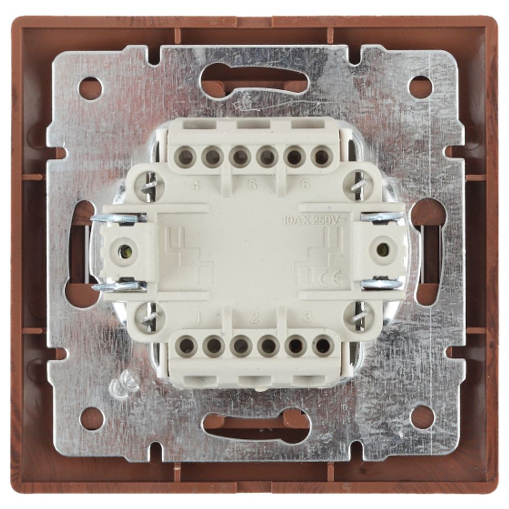 ЭРА Intro Plano Венге Выключатель с подсветкой 10АХ-250В, скрытая установка 1-102-10 Б0030036