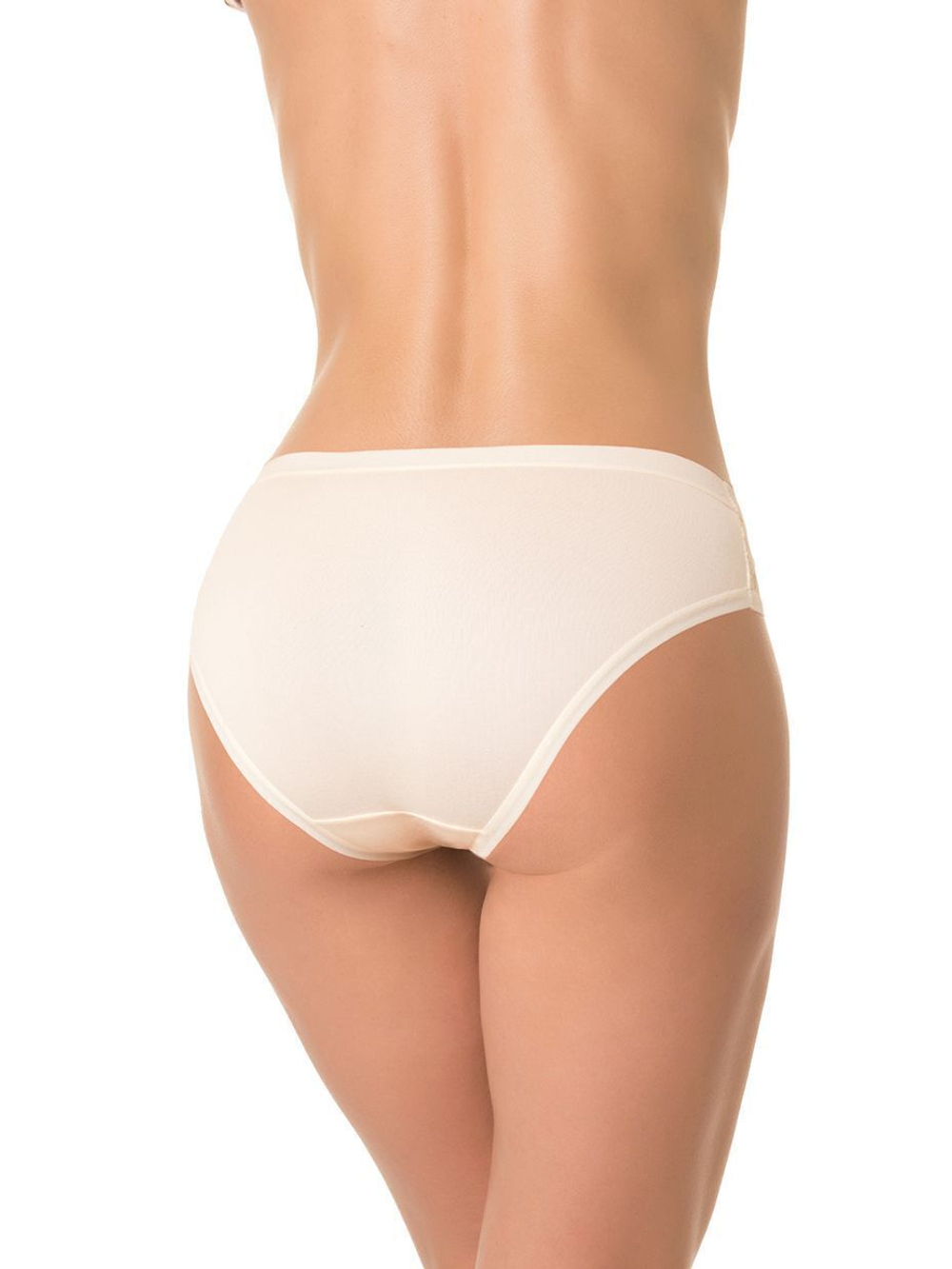 Бамбуковые трусики-слипы со вставками из цветочного кружева (Размер: XL) (Цвет: белый)