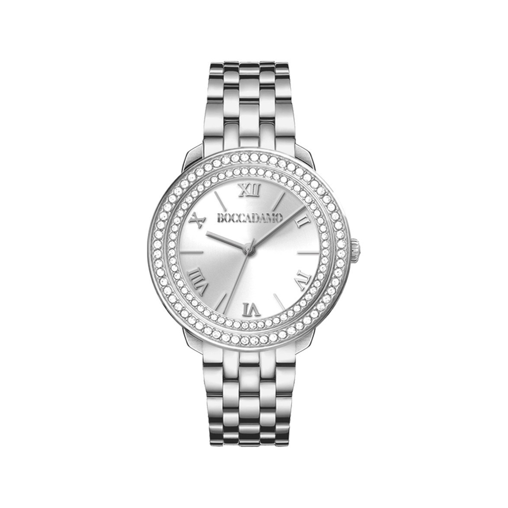 Часы Boccadamo Diva Silver White DV001 BW/S  с минеральным стеклом, кристаллами Swarovski