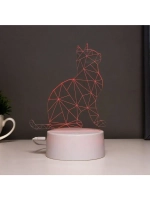 Светильник сенсорный «Кот сидя» LED 7 цветов USB/от батареек