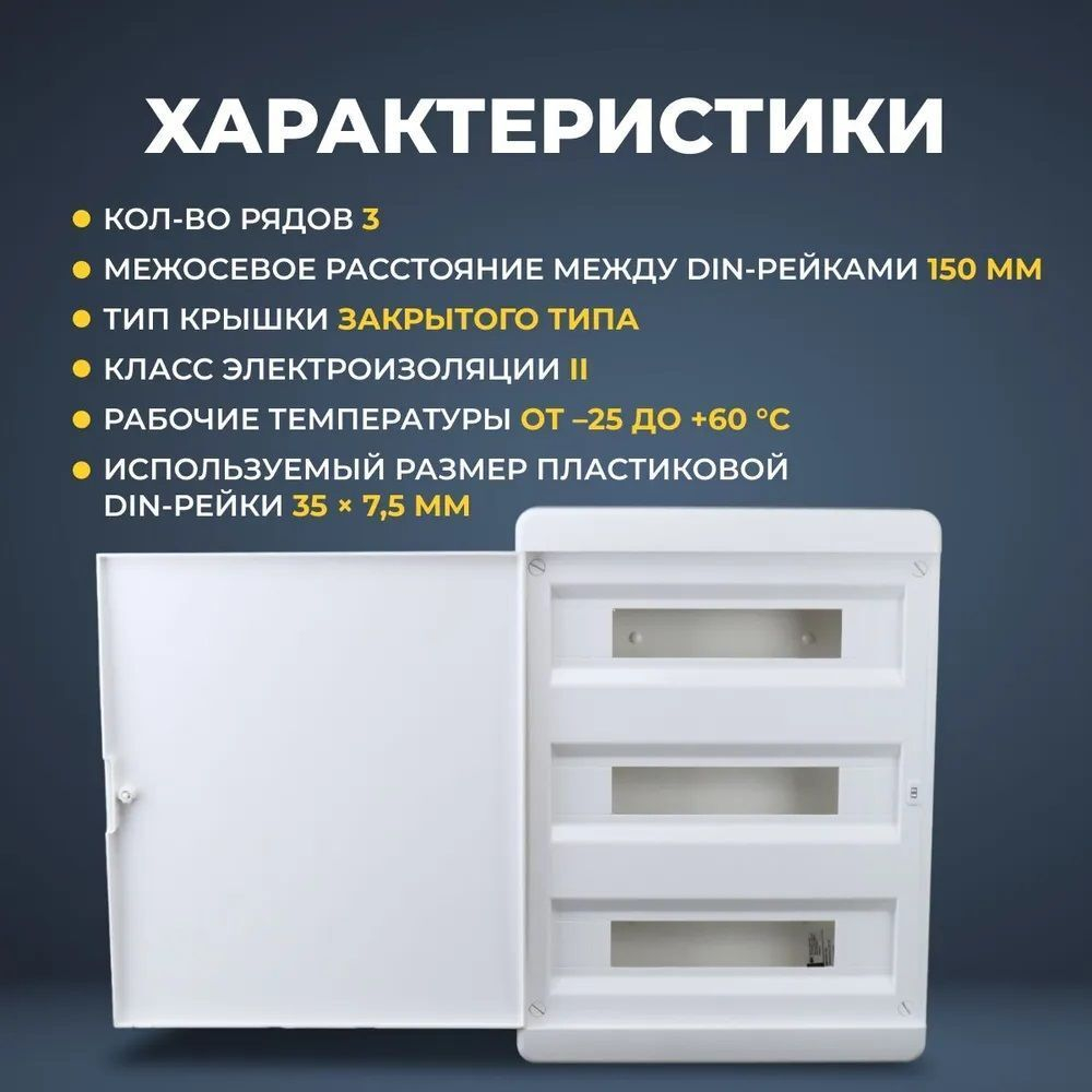 IEK TEKFOR Корпус пласт. ЩРН-П-54 IP41 бел. дверь