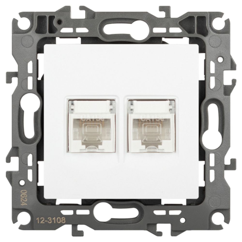 Розетка ЭРА Серия 12 12-3108-01М информационная двойная 2XRJ45 белый матовый