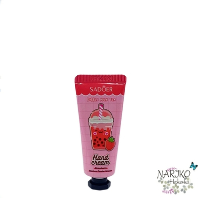 Увлажняющий крем для рук Клубничный SADOER Bubble Milk Tea Hand Cream Strawberry, 20 гр.