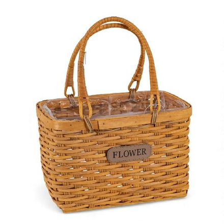 Корзина "Секвойя" D22*14*Н12НН28 см Натуральный с бантом