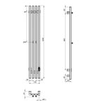 Полотенцесушитель MIXLINE MOON QUADRO BLACK 120/15 (таймер,206 Вт) электрический ЧЕРНЫЙ