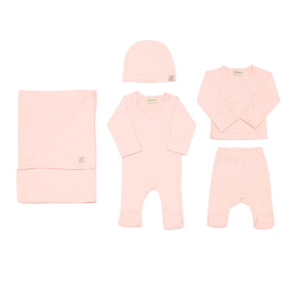 Набор для новорожденного из 5 вещей в розовом цвете (размер 50)