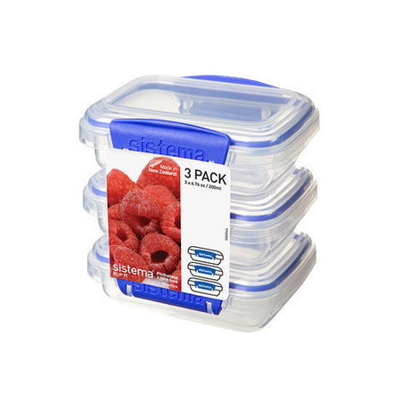 Набор контейнеров 3шт 200мл Sistema Klip It синий