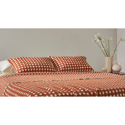 Покрывало из хлопка polka dots карамельного цвета из коллекции essential, 180х250 см