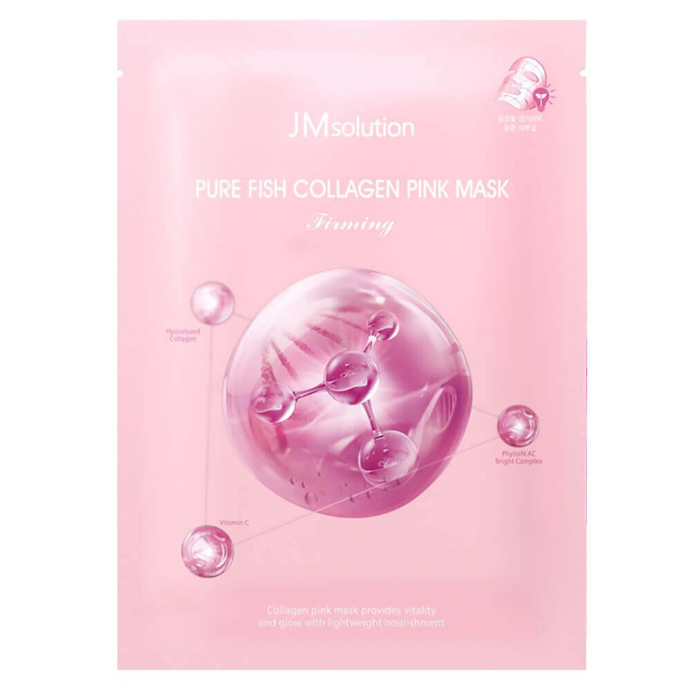 JMsolution Укрепляющая маска с коллагеном для сияния кожи Pure Fish Collagen Pink Mask