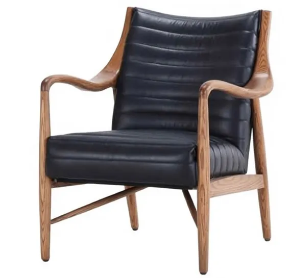 Кресло Finn Juhl Model 45 RS500, черная натуральная кожа