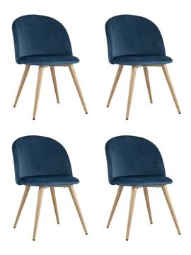 Стул Лион велюр голубой 4 шт
