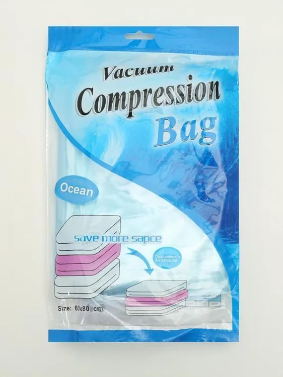 Вакуумный пакет для хранения вещей «Океан», 60×80 см, ароматизированный, цвет голубой