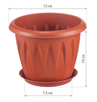 Кашпо АЛИЦИЯ с поддоном D120мм 0,6л М3063
