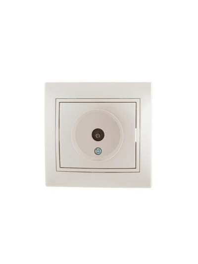 Розетка телевизионная проходная TV СП Mira 16А IP20 со вставкой жемчуж./бел. перламутр. LEZARD 701-3030-129