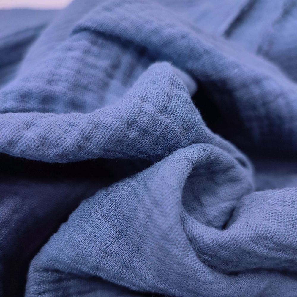 Муслин двухслойный «Жемчужный синий»